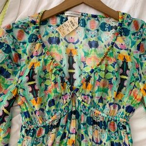 Bergdorf Goodman Multicolor Empire Waist Tunic, size S
